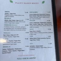 Vegan menu  at La Esperanza in Chicago