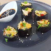 Vegan sushi with qinoa and vegetables at Bonjour in Tivat