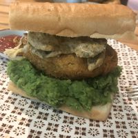 Vegan fish burger with “tartar sauce" at Gypsy - Dubai Mall in Dubai