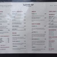menu at Maha in Brussels