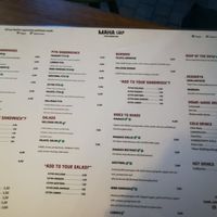 Menu at Maha in Brussels