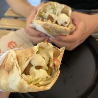 falafel wrap & pita  at Maha in Brussels
