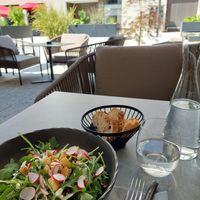 Green Salad with Radish. AND HAM. at Scanaua in Schaan
