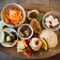 Vegan taster plate  at Cafe Indigo in Kagoshima