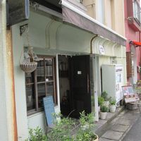 Front of cafe Indigo from the lane at Cafe Indigo in Kagoshima