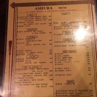 Menu and opening hours at Ashura in Nara