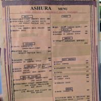 Menu showing the options for no eggs, milk, yoghurt at Ashura in Nara