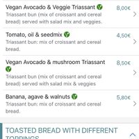 Vegan menu  at Calma Cafe in Gran Canaria