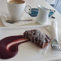 Vegan carrot cake at Calma Cafe in Gran Canaria