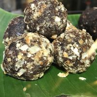 Many different kinds of vegan balls at Tukies Coconut Shop - Jl. Monkey Forest in Ubud