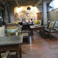 Comfy, quiet seating inside at Tukies Coconut Shop - Jl. Monkey Forest in Ubud