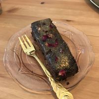 Chocolate and tahini caramel brownie at Margo's Cafe & Lounge in Babbacombe