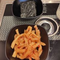 Radish pickles and seaweed at Oppa in Leicester