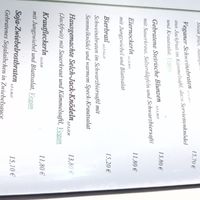 Menu at Bierosophie in Vienna