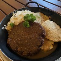 Jackfruit “roast pork” with potato patty and sauerkraut   at Bierosophie in Vienna