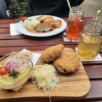jackfruit for meat substitute and homemade lemonade at Bierosophie in Vienna