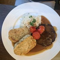Traditional "Pork" roast with Bread dumplings at Bierosophie in Vienna
