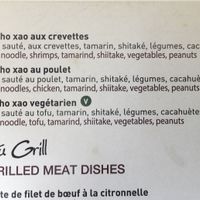 Menu at Le Bistrot Viet in Santiago