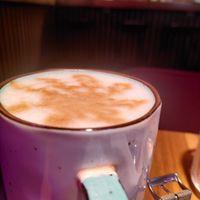 Oatmilk latte at Mission in Moscow