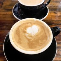 Cappuccinos with coconut milk   at Seven Mile Cafe in Fort Worth