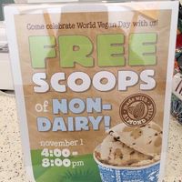 Free vegan ice cream on world vegan day at Ben & Jerry's in Fairfax