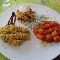 gnocchi with millet and couscous entrees at Mondo Bio Cafe and Shop in Sorrento