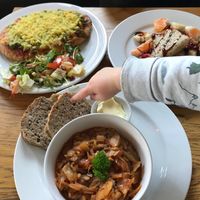 An Lar- YUM & these are all vegan- Pizza Naan, Bigos, Pancakes- so delicious :) at An Lar in Dunlavin