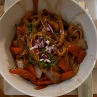 Main: stir-fry noodles at Birosta in Zaragoza