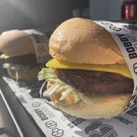 Veggie Pattie’s on the burger with vegan cheese and the sauce and mayo on “The Vegan” burger is vegan.  Very good for a burger with a veggie patty 👍  at Boss Burger Co in Ballarat