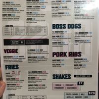 Menu  at Boss Burger Co in Ballarat