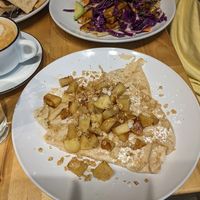 Vegan apple granola crepes. at Ruby Coffee Roasters in Stevens Point