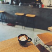 Soy Flat white #Veganuary at Pathfinder Xnobu in Osaka