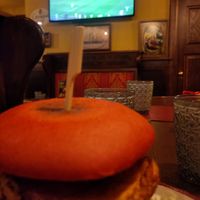 3D Burger and Rugby in the Background at Murphy's Law Pub in Naples