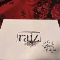 Take away box nice stamp 💮 at Raiz in Aveiro