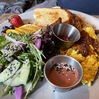 Fresh sprouts and black sesame seeds really set-off this dish.   at Revelstoke in Peterborough
