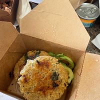Quinoa cakes 💚💚 at Conscious Plates in Chicago