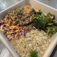 Miso tofu with quinoa, slaw and charred broccoli   at Little Beet - Midtown East in New York City