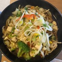 Vegan noodle soup at Eazie in Breda