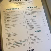 Breakfast & brunch menu at The Saint Bar & Kitchen in St Andrews