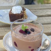 Chocolate mousse and banana bread  at Hey Lucie! in Uppsala