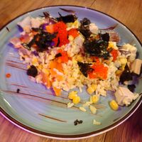 Vegan crab salad (I think - or something like it) at Ananda Cafe in St Petersburg