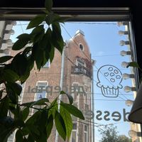 Inside, view from the window   at Ananda Cafe in St Petersburg