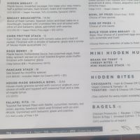 Menu at Hidden in Kelmscott