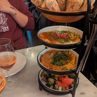 Formule with dips and mezzes, dips part at HUMM Restaurant in Antwerpen