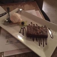 Brownie with soy vanilla ice cream at Busboys and Poets - Langston Lofts in Washington