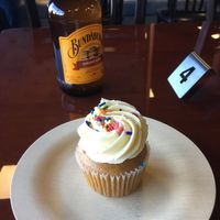Cupcake and ginger ale  at Manna Kitchen in Lisle