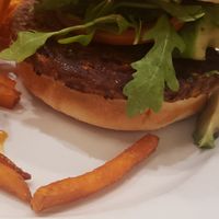 Black bean burger with Avocado at Busboys and Poets - Mount Vernon Triangle in Washington