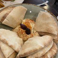 Hummus and pita bread (vegan) at Busboys and Poets - Mount Vernon Triangle in Washington