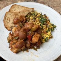 Vegan “egg” scramble  at Busboys and Poets - Mount Vernon Triangle in Washington