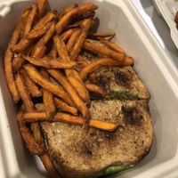 Avocado Panini with Sweet potato fries at Busboys and Poets - Mount Vernon Triangle in Washington
